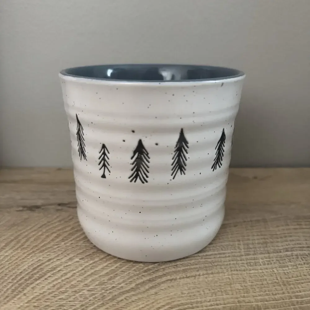 Peppermint & Pine Two Gnomes Holding Hands Trees Treat Jar Canister No Lid‎
